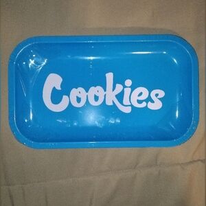 COOKIES BLUE MEDIUM METAL ROLLING TRAY 
White Lettering 420 BUD BRAND NEW